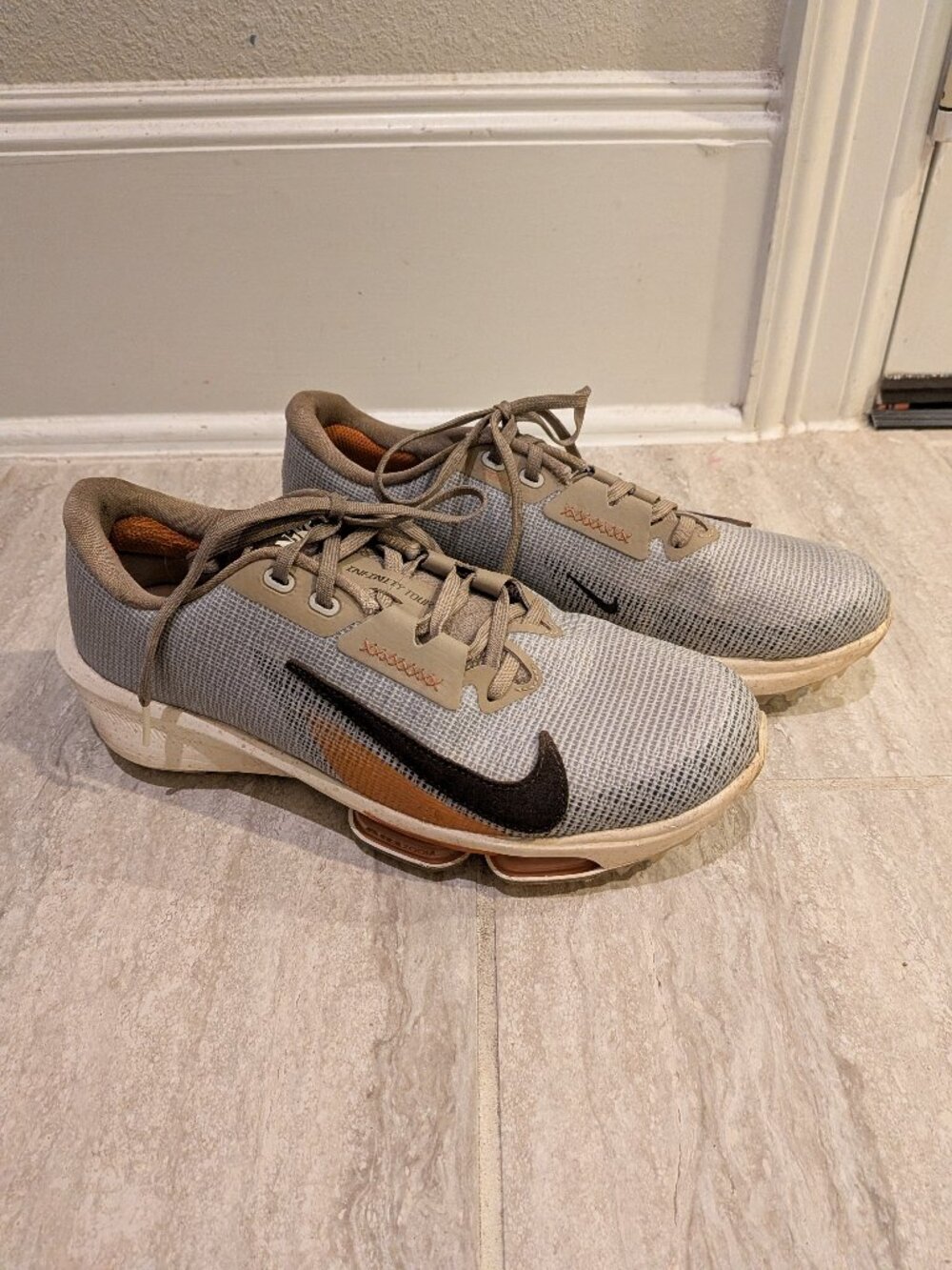 Nike Air Zoom Infinity Tour NRG Golf Shoes Gray Brown Size 9.5